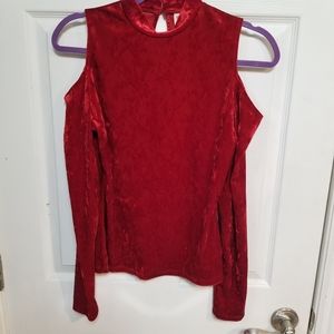 Mossimo Red Velvet Cutout Top (S)